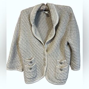 WHBM Chanel-like Knit Cropped Jacket